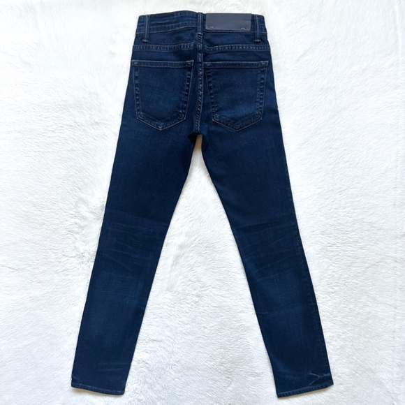 HELMUT LANG Skinny Ankle Cropped Midrise Indigo Wash Stretch Jeans - Picture 7 of 11